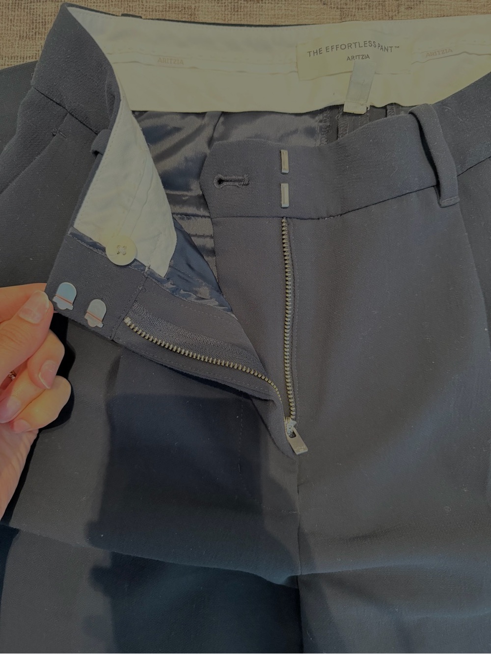 Aritzia Black High-Rise Pleated Trousers - Picture 3 of 4